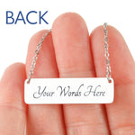 To My Daughter. Horizontal Bar Necklace