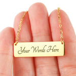 To My Daughter. Horizontal Bar Necklace