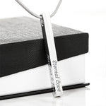 Engraved 4 Sided Stick Necklace - Personalize Yours!
