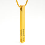 Engraved 4 Sided Stick Necklace - Personalize Yours!