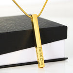 Engraved 4 Sided Stick Necklace - Personalize Yours!