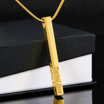 Engraved 4 Sided Stick Necklace - Personalize Yours!