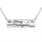 Joshua 1:9 Horizontal Bar Necklace