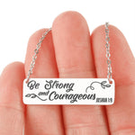 Joshua 1:9 Horizontal Bar Necklace