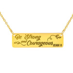 Joshua 1:9 Horizontal Bar Necklace