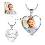 Heart Silver Adjustable Luxury Necklace [Custom Photo] + [Custom Engraving]