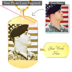 Photo Etched Dog Tag with Ball Chain